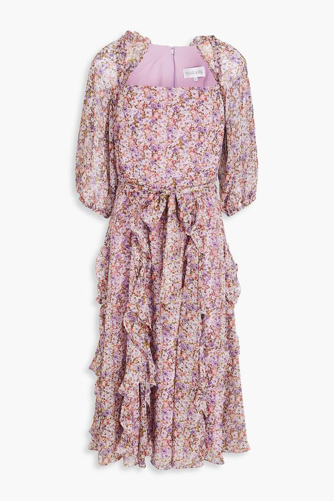 MIKAEL AGHAL Ruffled floral-print chiffon midi dress