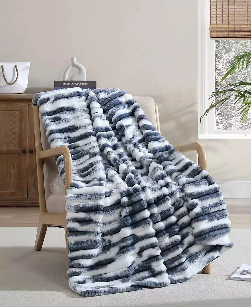 French Connection CLOSEOUT! Abstract Printed Faux Fur Throw, 60" x 50" 2