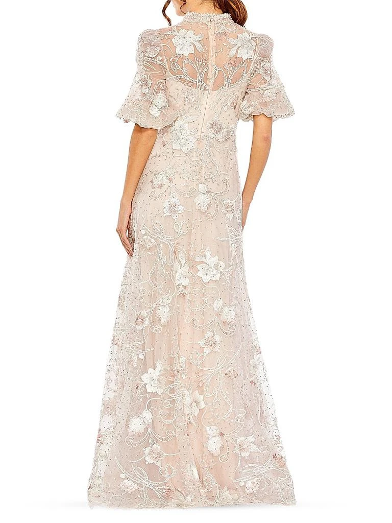 Mac Duggal Petite Floral Embroidered A-Line V-Neck Gown 2