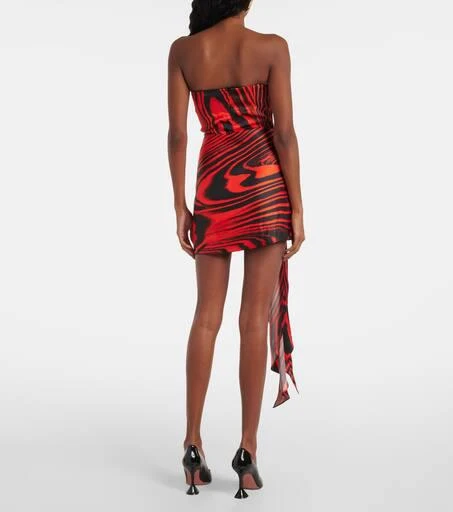 David Koma Zebra-print gathered bustier dress 3