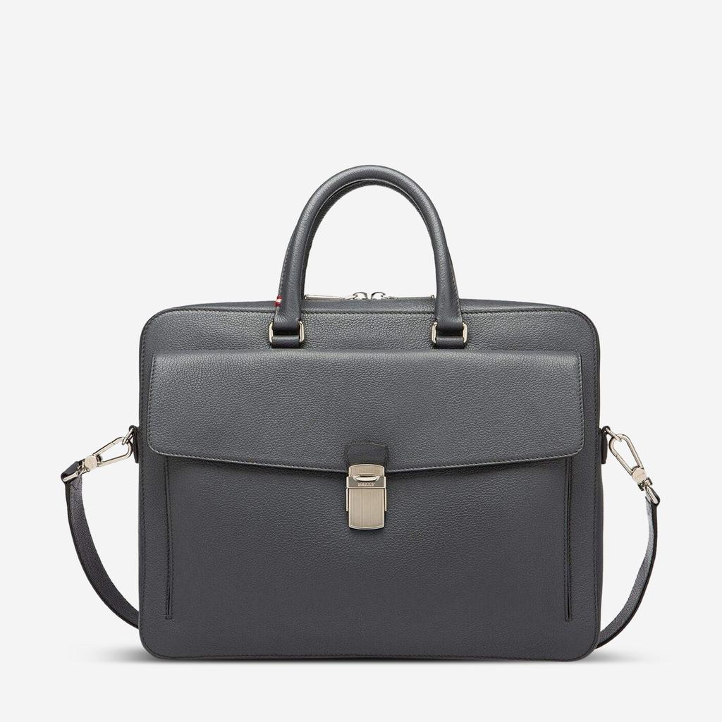 Bally Bally Gherman Grey Leather Men's Business Bag 6231773