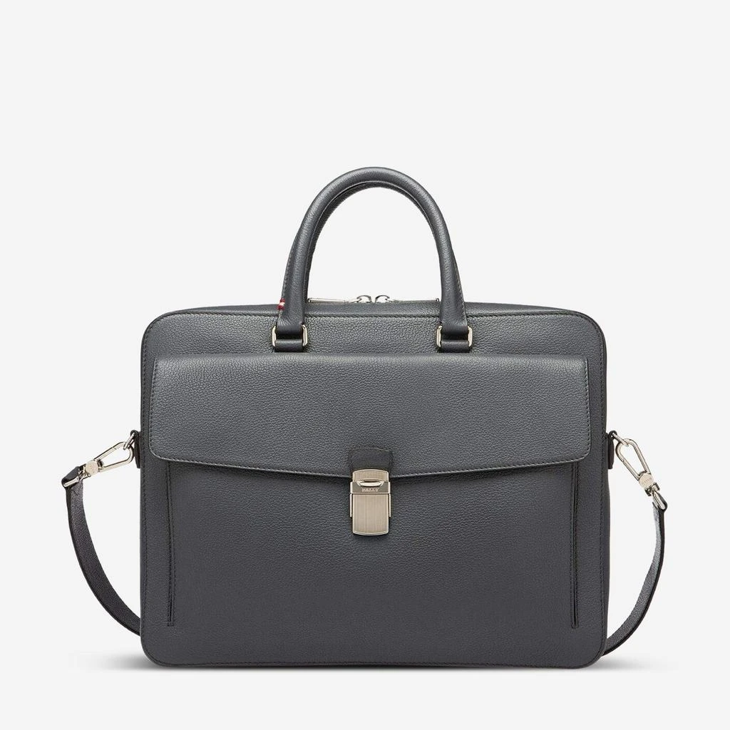 Bally Bally Gherman Grey Leather Men's Business Bag 6231773 1