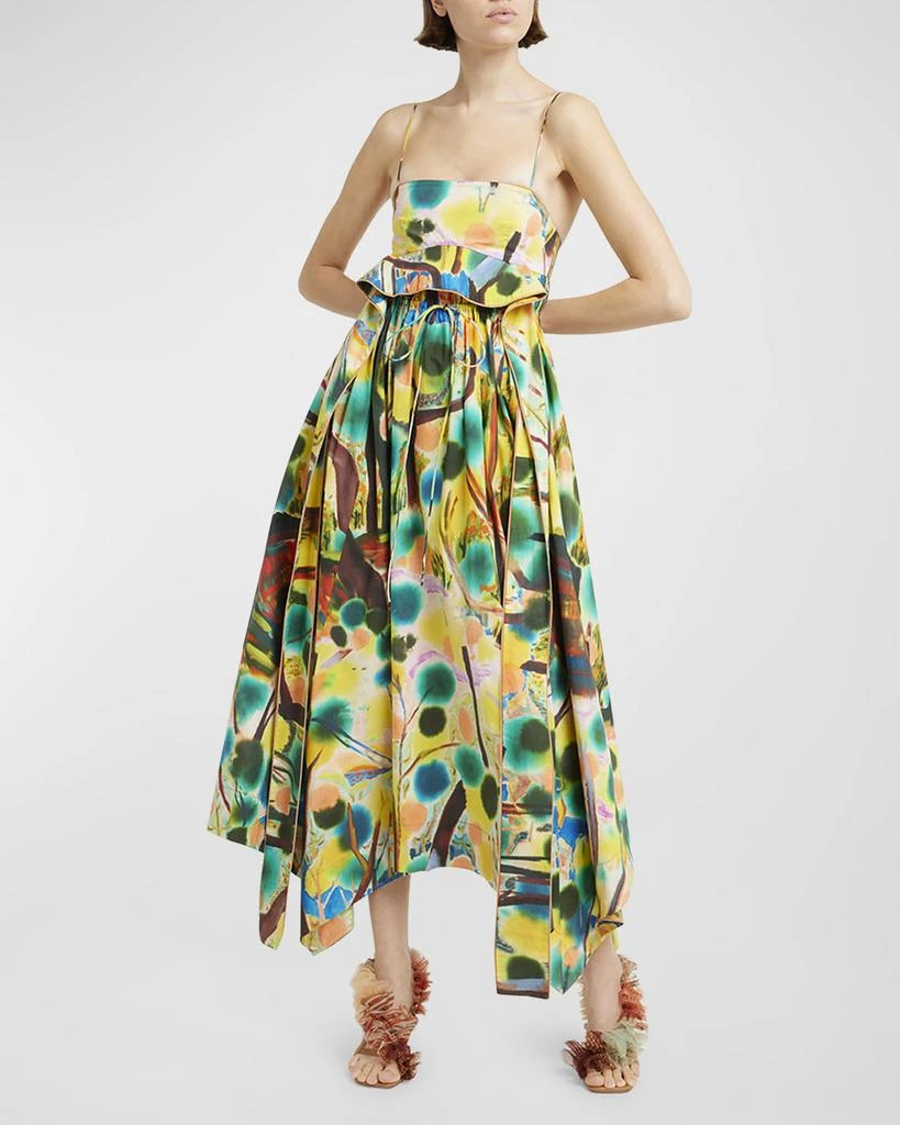 Ulla Johnson Leighton Sleeveless Cotton Poplin Handkerchief Midi Dress 6