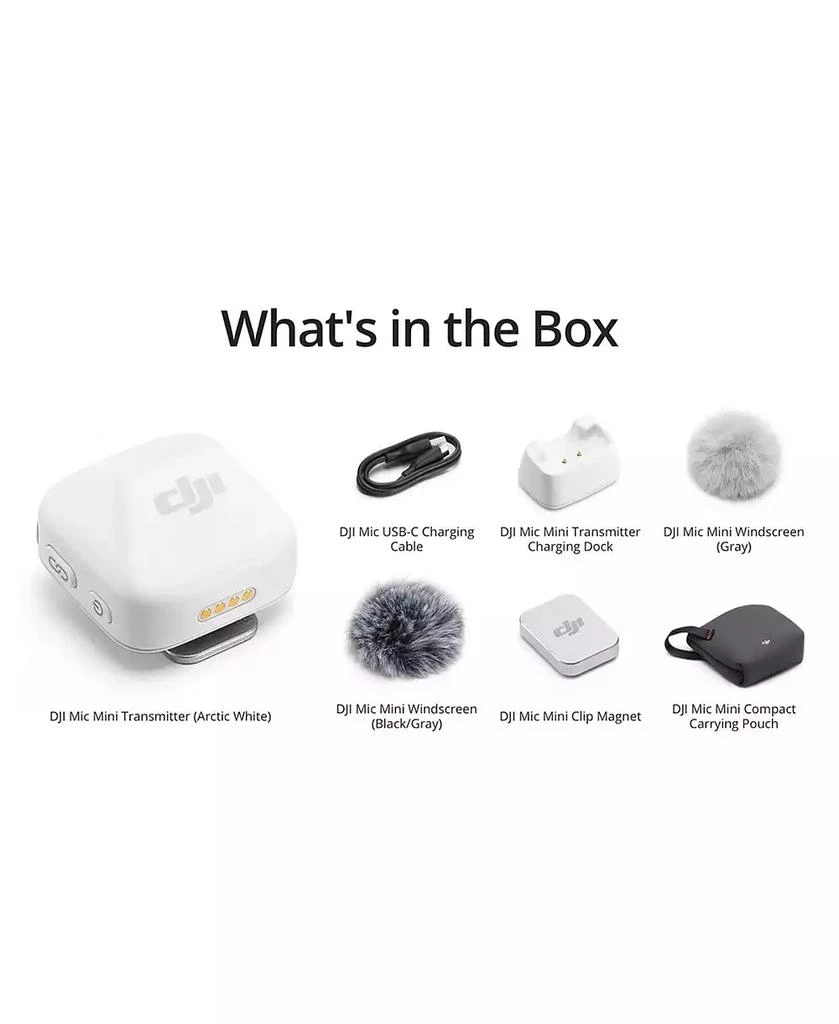 DJI Mic Mini Clip-On Transmitter with Built-In Microphone, Arctic White 4