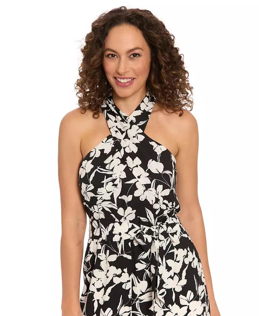 London Times Petite Cross-Neck Tie-Waist Sleeveless Jumpsuit 4
