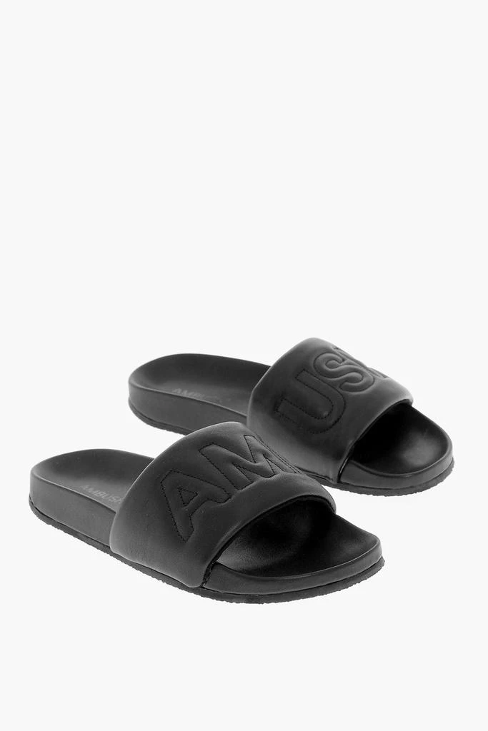 Ambush Ambush Solid Color Leather Slides 1