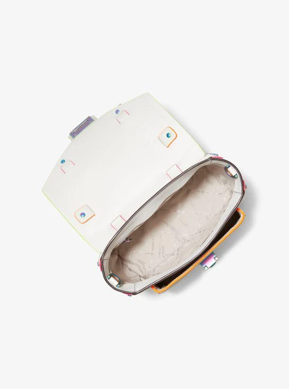 Michael Kors Manhattan Medium Contrast-Trim Leather Satchel 2