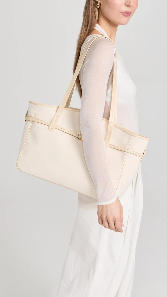 Manu Atelier XL Du Jour Canvas and Soft Calf Leather Tote 2
