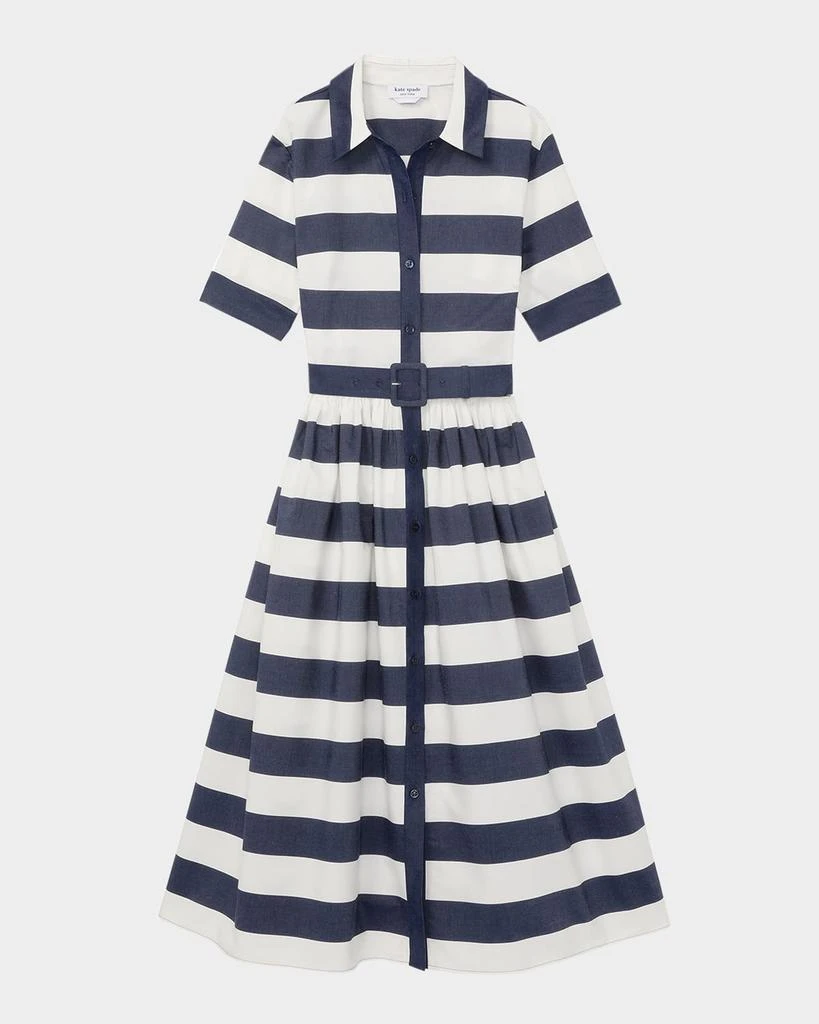 kate spade new york belted sailor stripe poplin midi shirtdress 1