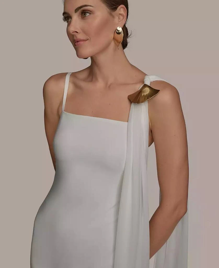 sachin and babi light blue dress Plus Size Ivory Chiffon Boho Sweetheart Neck Long Sleeve Bridal Dress, Ivory main image 0