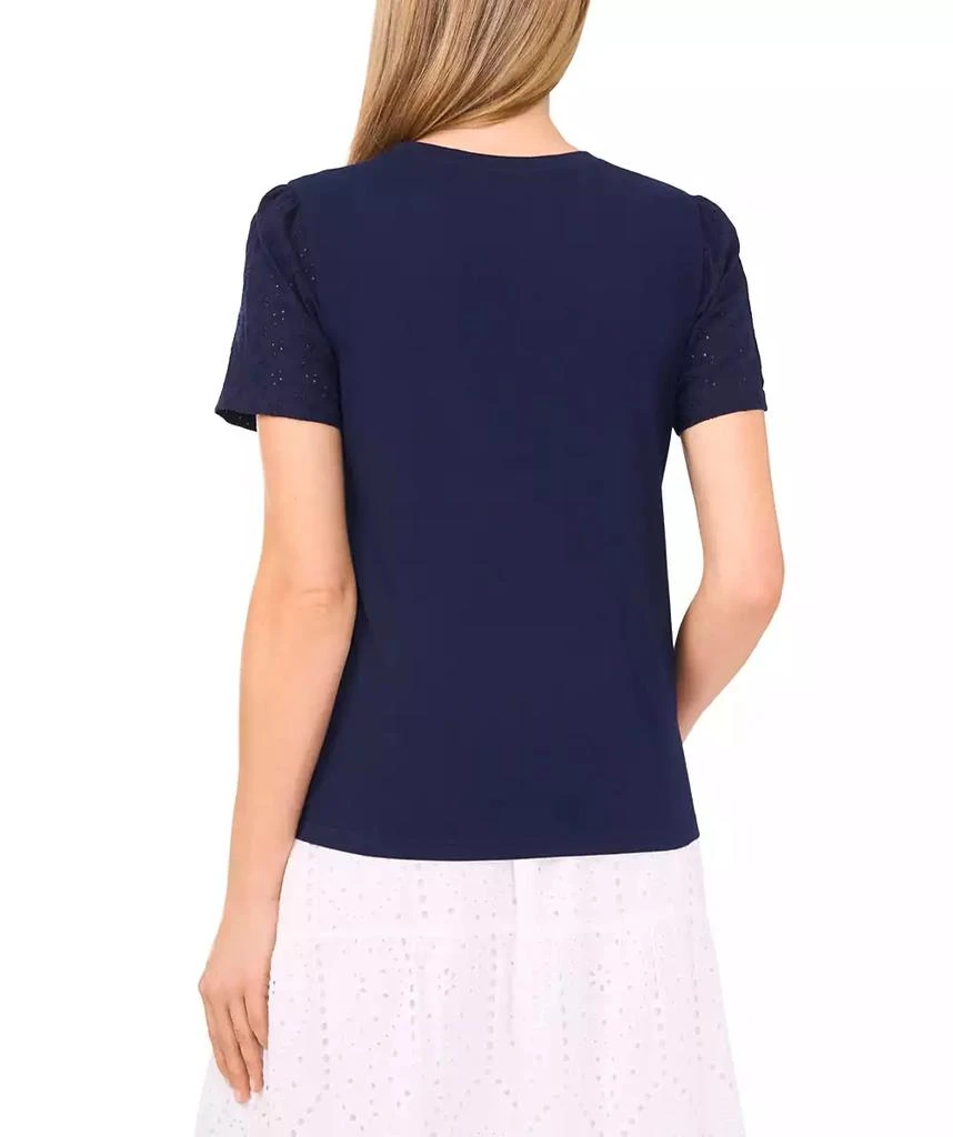CeCe Women
s Cotton Eyelet-Sleeve Patch-Pocket T-Shirt 3