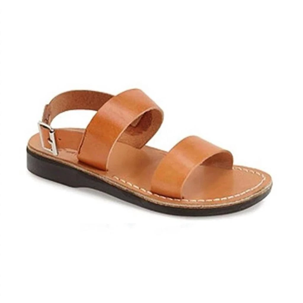 Jerusalem Sandals Jerusalem Sandals - Unisex - Golan Leather Slingback Flat Sandal 1