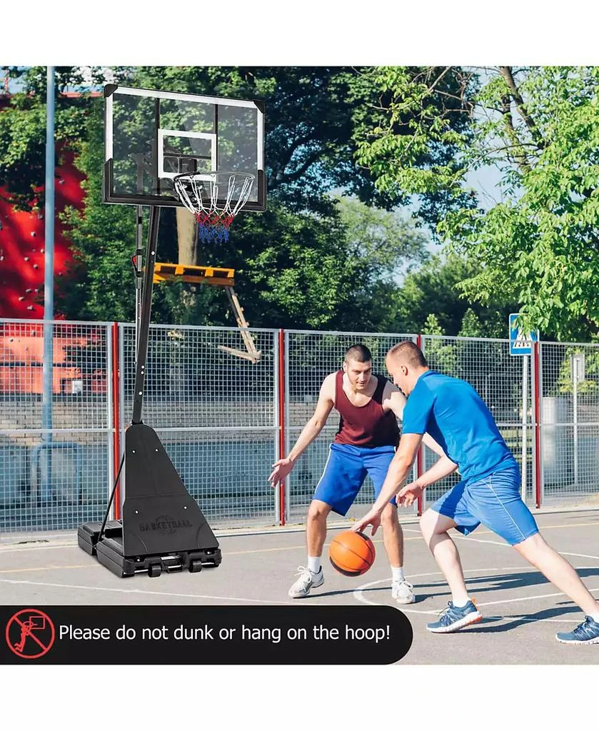 Costway 4.9-10 FT Basketball Hoop System with 44 Inch Shatterproof Backboard with Wheels 6