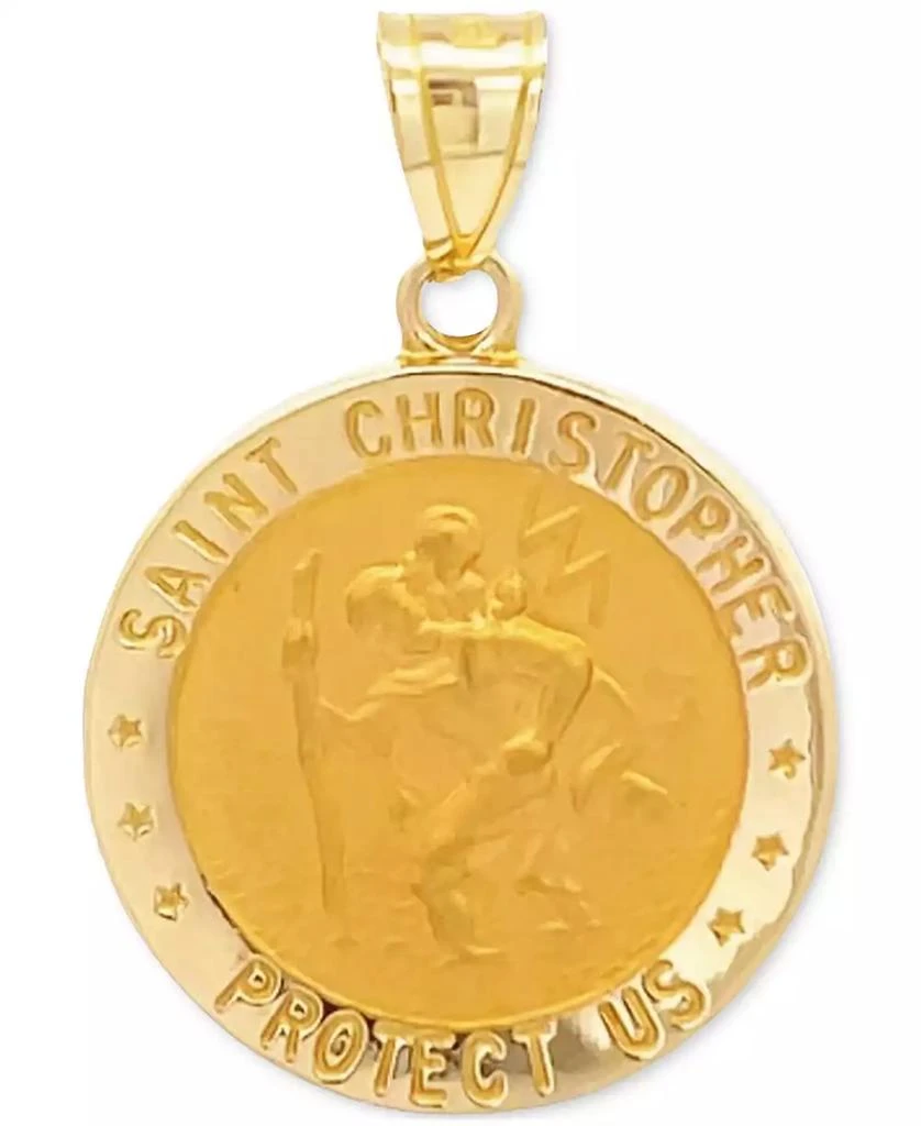 Macy's Saint Christopher Medal Pendant in 14k Yellow Gold 1