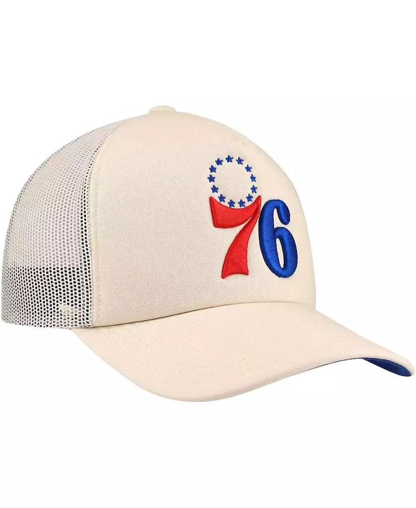 Mitchell & Ness Men's Cream Philadelphia 76ers Trucker Adjustable Hat 4