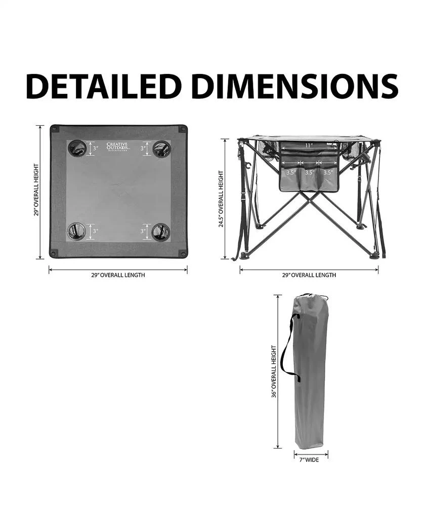 Creative Wagons Folding Portable Camping Table with stemmed glass holders - Red 3