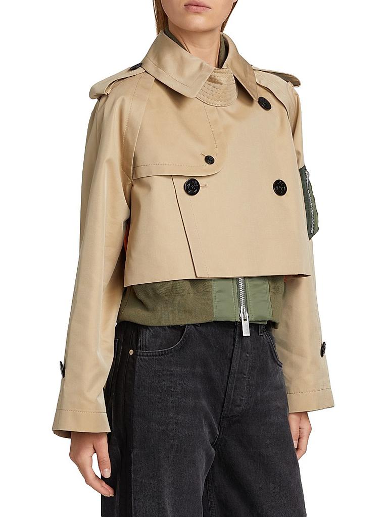 Sacai Trench Bomber Crop Jacket - Coats - Free Shipping - BeyondStyle