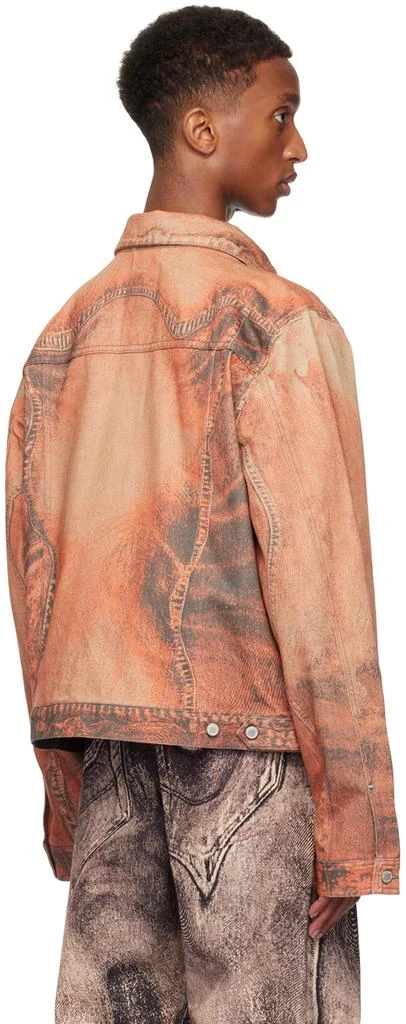 CAMPERLAB Orange Distorted Print Denim Jacket 3