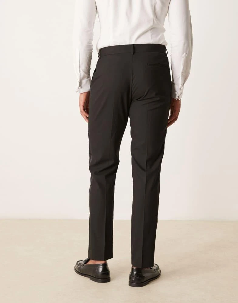 ASOS ASOS DESIGN slim fit tuxedo trousers in black 4