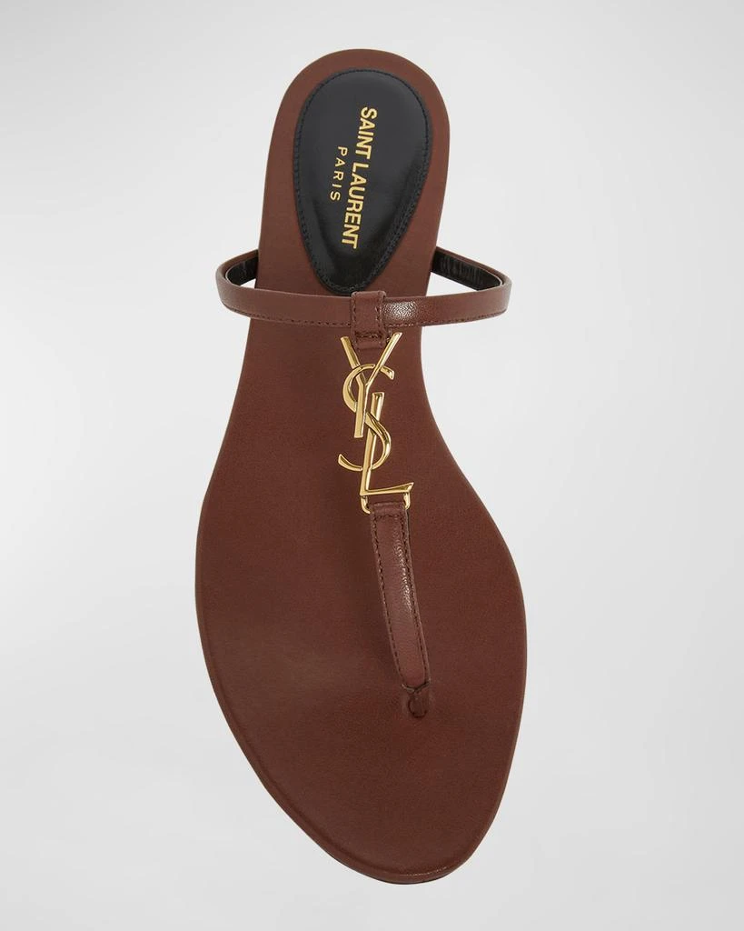 Yves Saint Laurent Cassandra Leather YSL Thong Sandals 5
