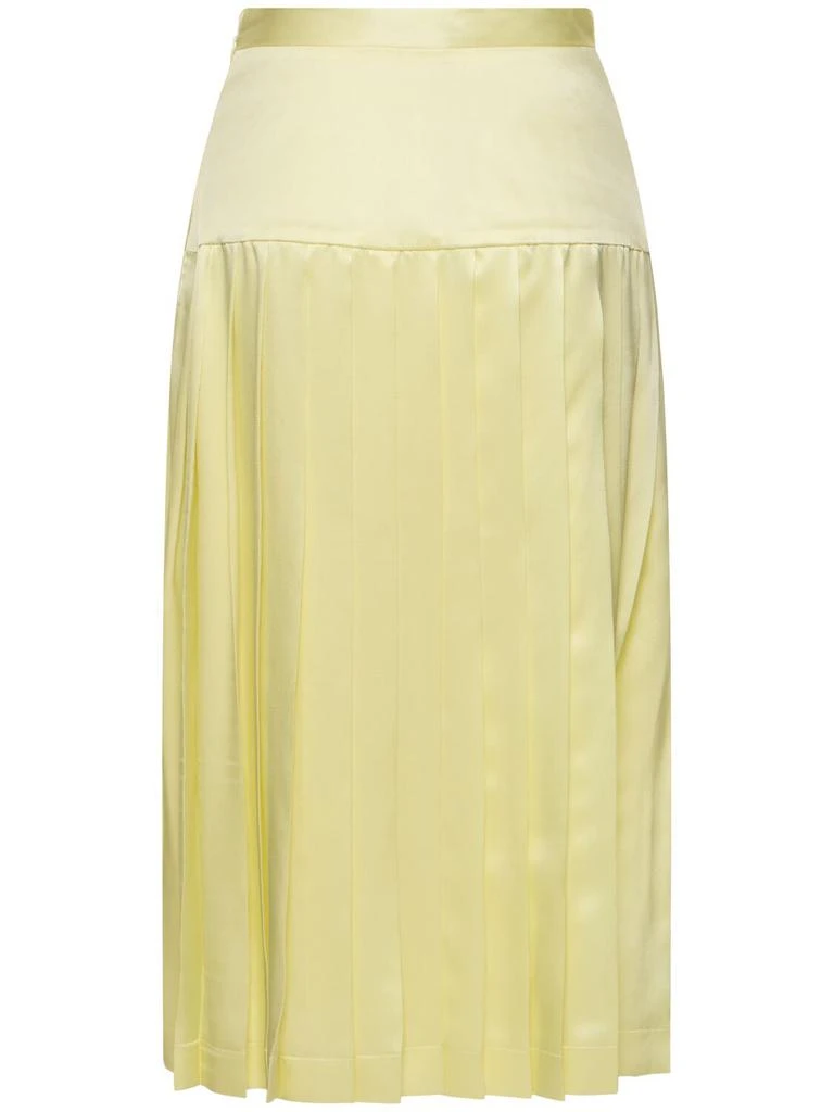 ALESSANDRA RICH Silk Satin Pleated Midi Skirt 4