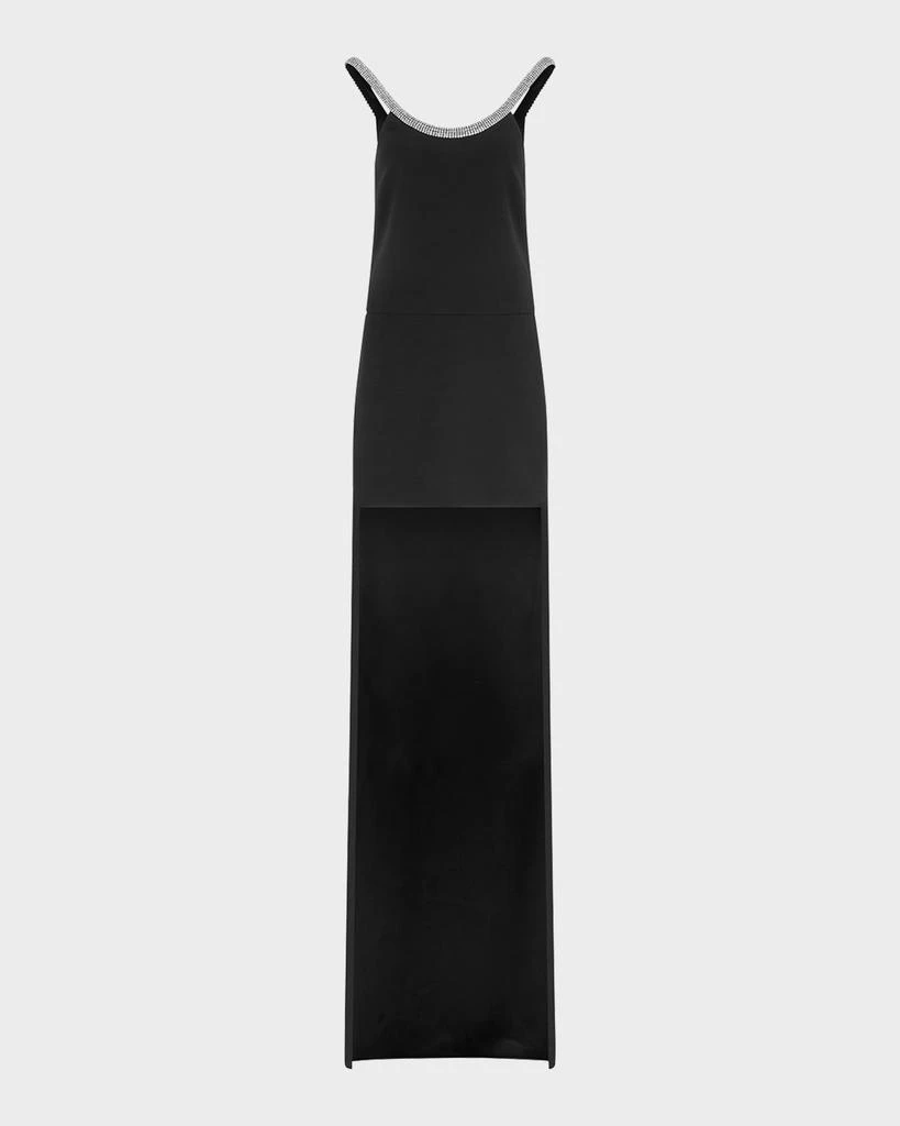 Tom Ford Crystal Sleeveless Grain De Poudre High-Low Gown