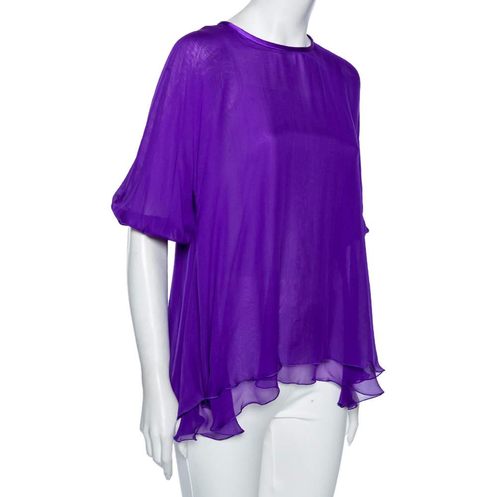 Dolce & Gabbana Dolce & Gabbana Purple Silk Chiffon Layered Top S