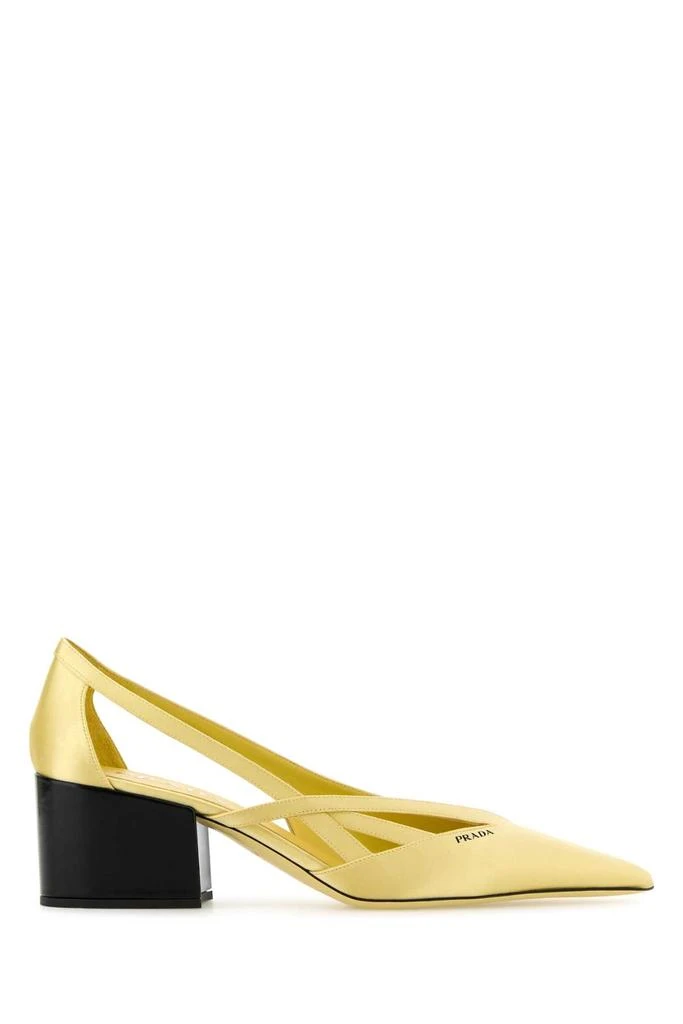 Prada Pastel Yellow Satin Pumps 1