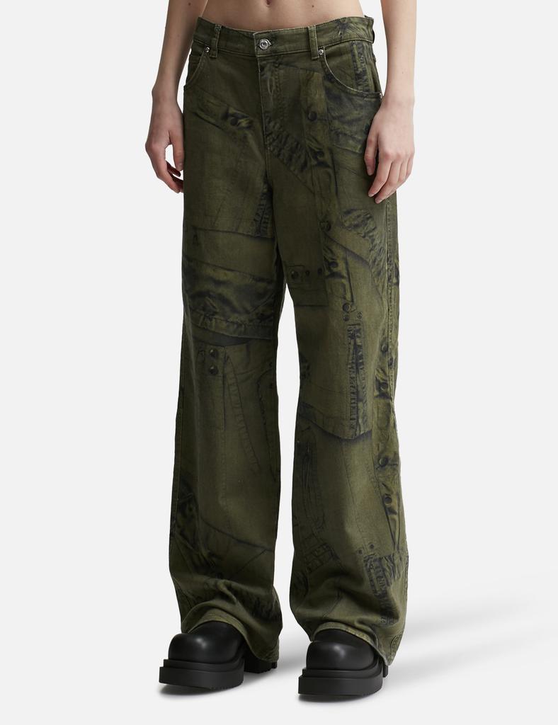 Blumarine Boy Fit Pants with Cargo-Patch Print