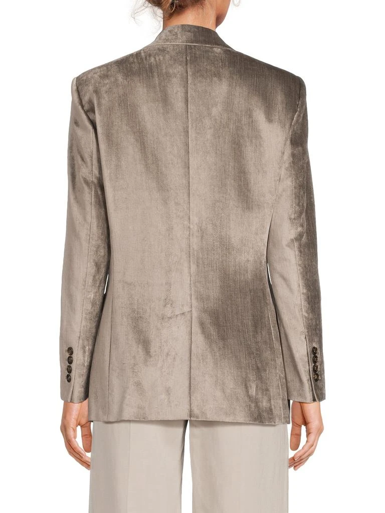 Brunello Cucinelli Peak Lapel Velvet Cotton-Blend Blazer 2