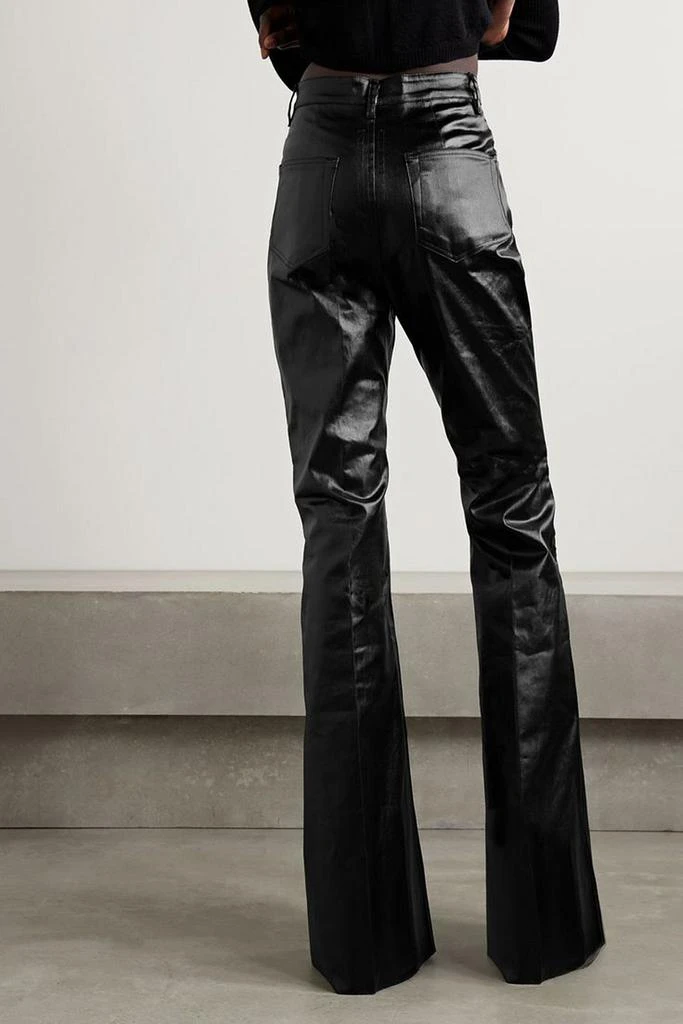 Rick Owens Bolan coated cotton-blend twill flared pants 4