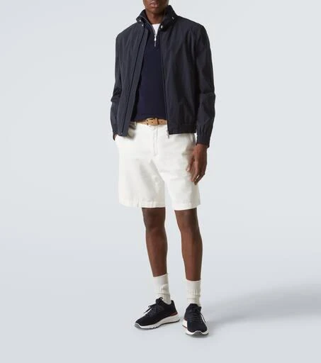 Brunello Cucinelli Knitted leather-trimmed sneakers 2