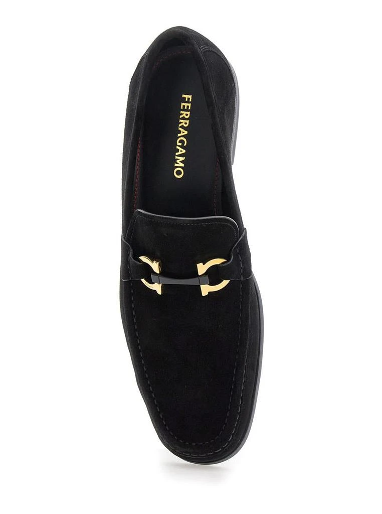Salvatore Ferragamo 'Grandioso 2' Black Loafers With Gancini In Suede Man 4