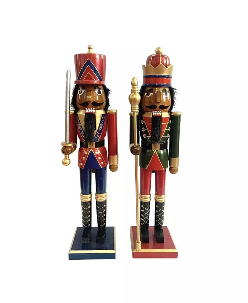 Santa
s Workshop 24" Black King Guard Nutcracker, Set of 2