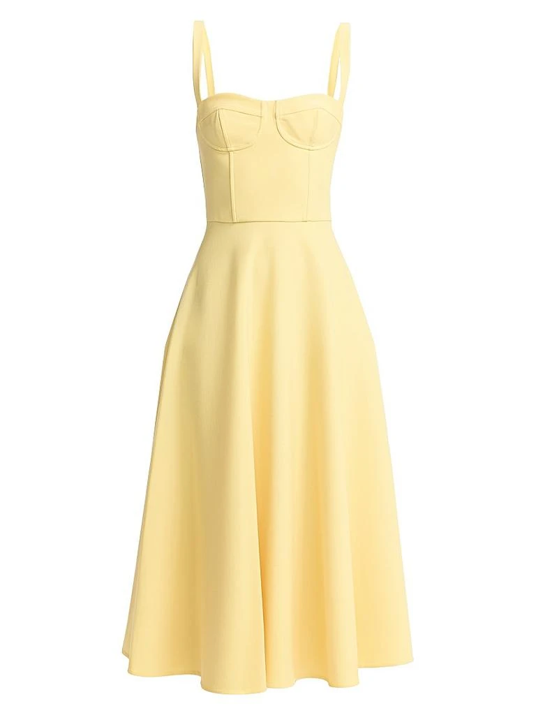 Oscar de la Renta Stretch Wool Bustier Day Dress