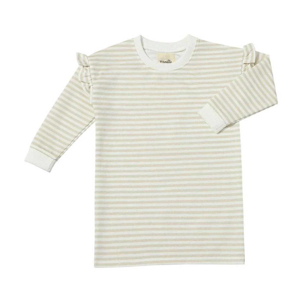 VIGNETTE Girls
 Cora Dress In Gold Glimmer Stripe