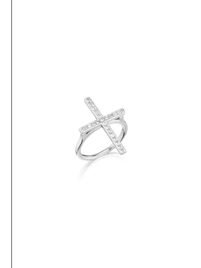 Sheryl Lowe Sterling Silver & 0.32 TCW Diamond Cross Ring 2