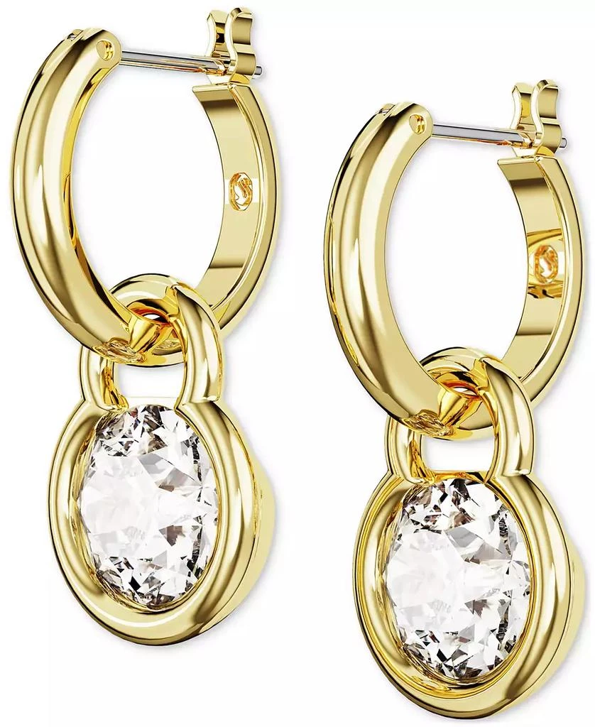Swarovski Gold-Tone Crystal Charm Dangle Hoop Earrings 3