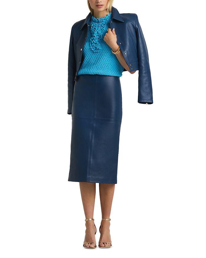 St. John Cropped Leather Jacket