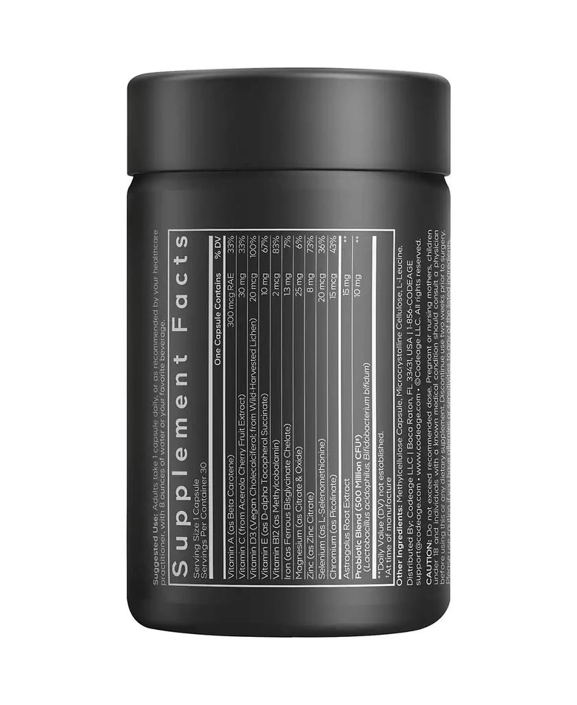 Codeage Men
s Multivitamin - Daily Vitamins For Men with Vitamin A, C, D3, E, B12, Magnesium, Zinc, Chromium, Probiotics, Astragalus, 30 Capsules 2