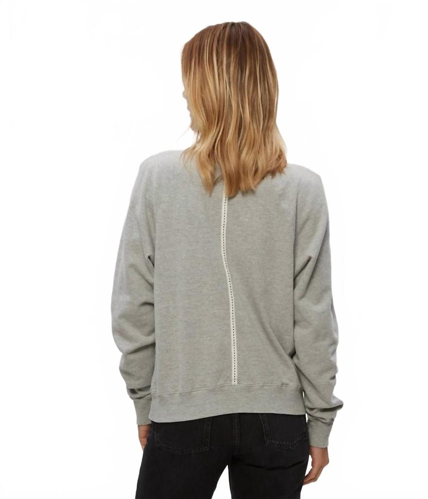 Michael Stars Shayla Raglan Crewneck Sweatshirt In Heather Grey