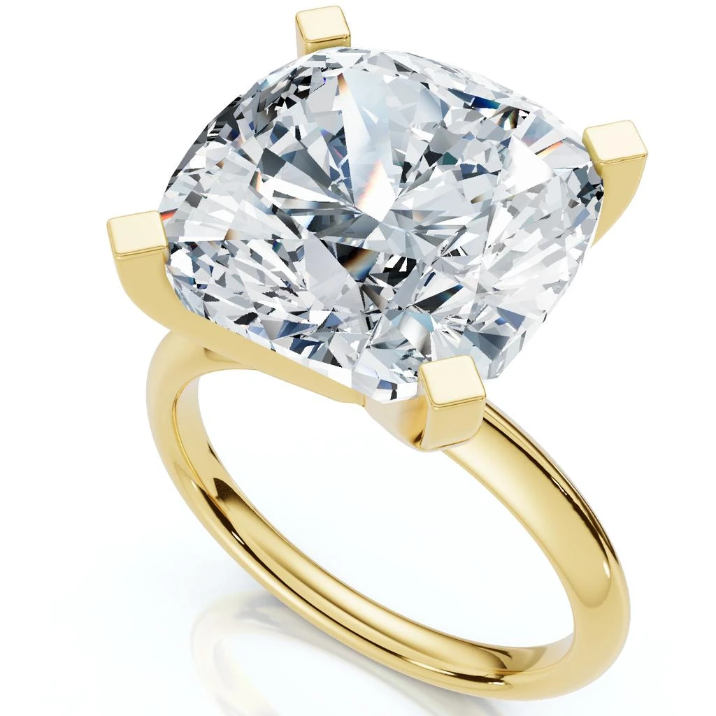 Pompeii3 Certified 7Ct Cushion Diamond Engagement Ring 14k Gold Lab Grown