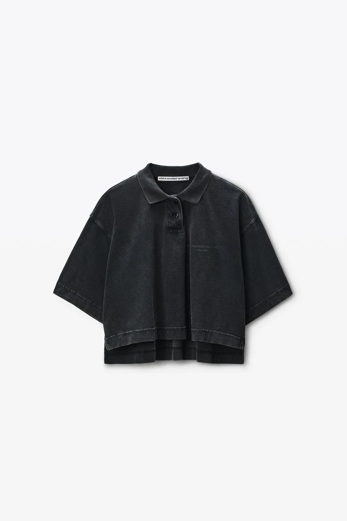 Alexander Wang Black Logo Cropped Jersey Tee 2