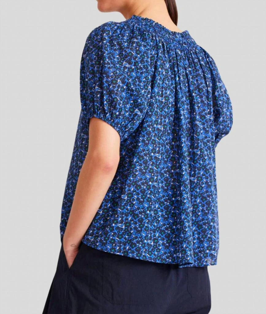 Apiece Apart Esparta Short Sleeve Top In Spagliato Floral Blue 2