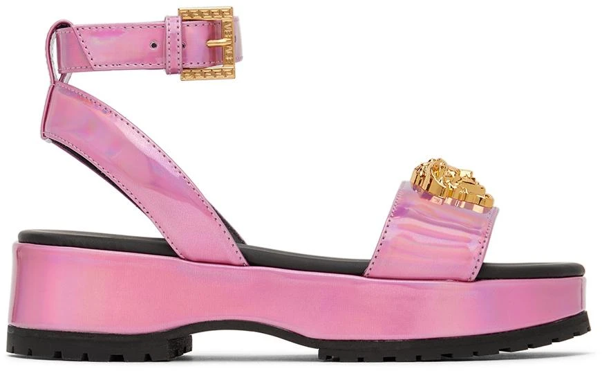 Versace Kids Pink 
La Medusa
 Platform Sandals