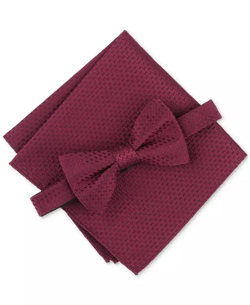 Alfani Men's Sylvan Textured Bow Tie & Pocket Square Set, Created for Macy's 1