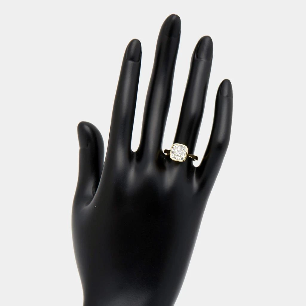 The Diamond Edit 3.00 cts Cushion Brilliant 18k Yellow Gold Lab Grown Diamonds Ring Size 54 3