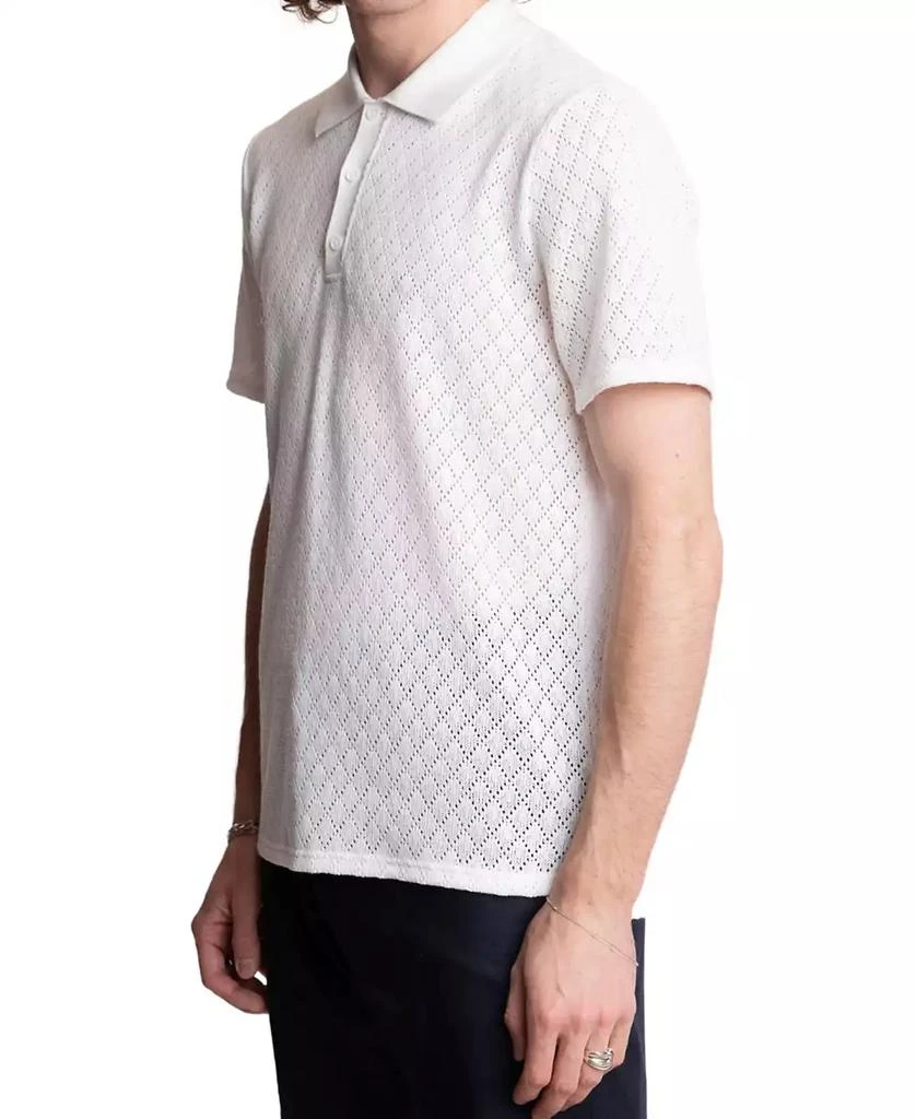 Paisley & Gray Men's Slim Fit Short Sleeve Diamond-Pattern Polo Shirt 2
