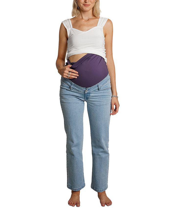 Nom Maternity Hailey Straight Leg Jeans in Light Wash