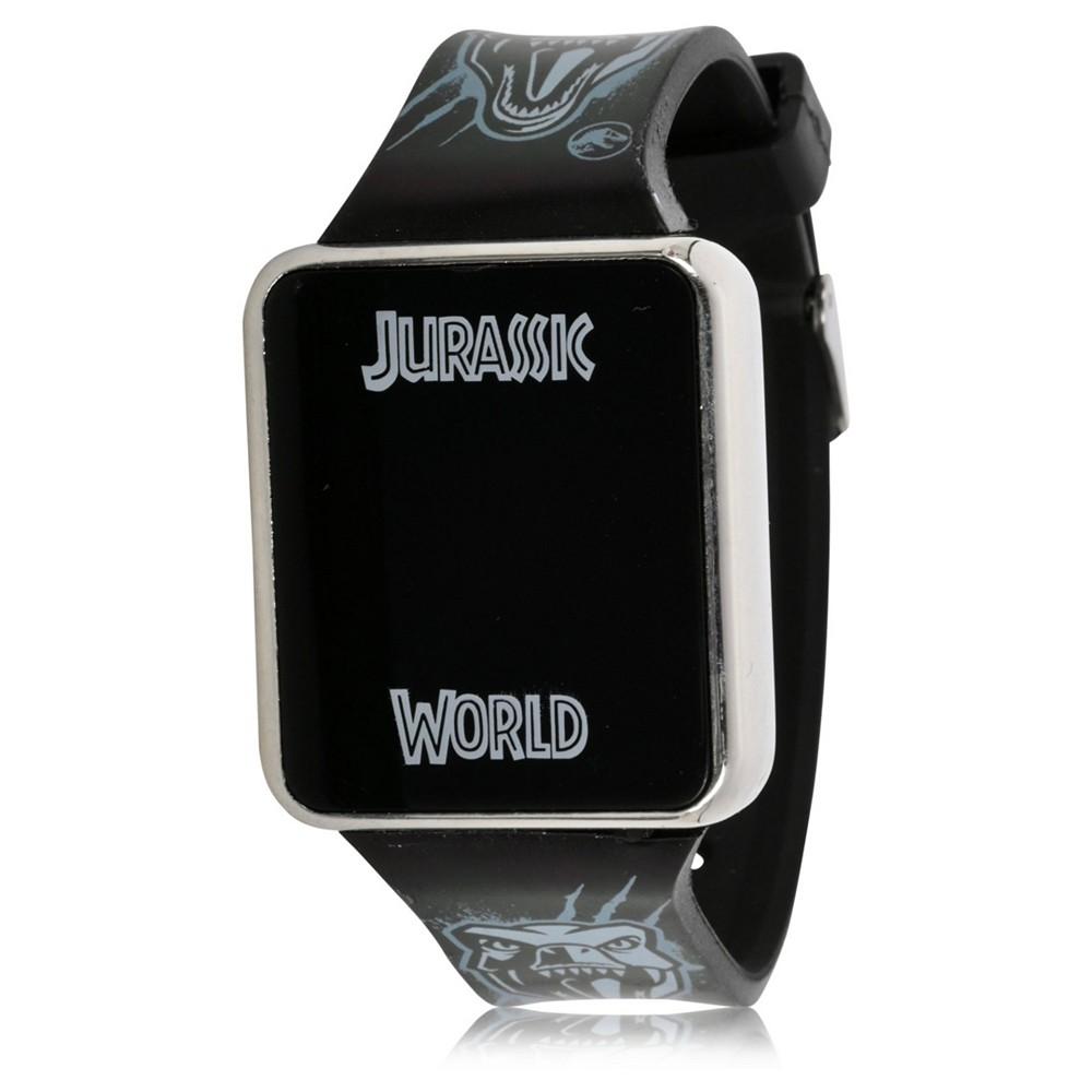 Accutime Jurassic Park Kid's Touch LED Screen Black Silicone Strap Watch, 36mm x 33 mm